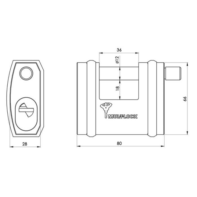 Замок навесной Mul-t-lock SBNE12 Interactive+ 264S+ 3DND3D Замок навесной Mul-t-lock SBNE12 Interactive+ 264S+ 3DND3D