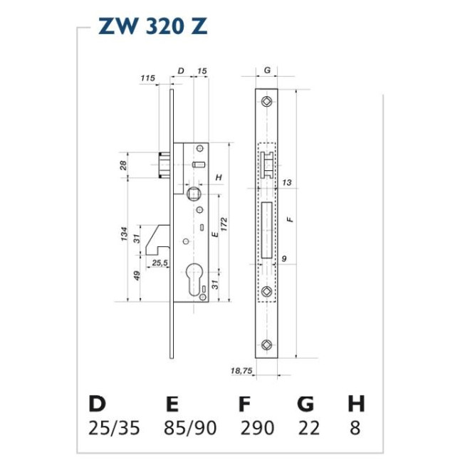 Корпус замка Gerda ZW 300 Корпус замка Gerda ZW 300