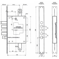 Замок врізний Securemme 2503RCR0328S67 лівий Замок врізний Securemme 2503RCR0328S67 лівий