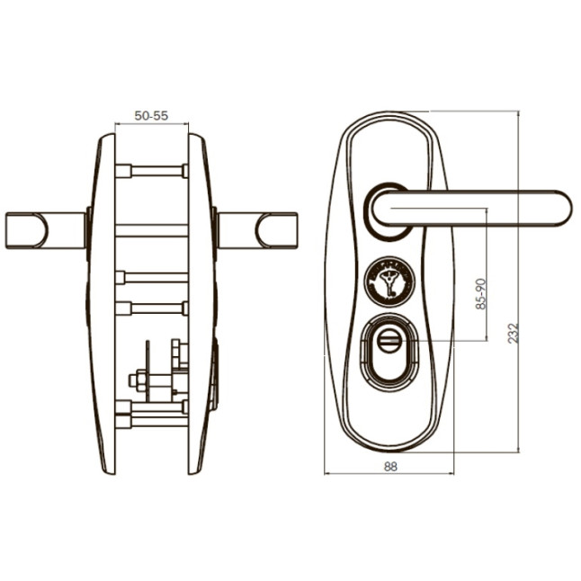 Захисна фурнітура Mul-t-lock Platinum fix-mov нікель сатин