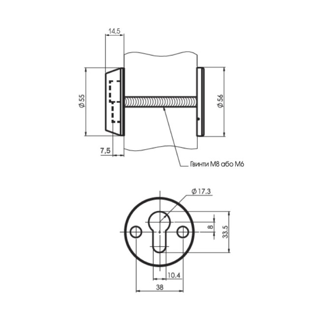 Броненакладка накладна Mul-t-lock SL3 40-89мм CN хром