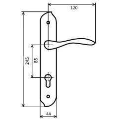 Ручка дверная Siba Venice Z023 90 90 (межцентр 85 мм) темное золото Ручка дверная Siba Venice Z023 90 90 (межцентр 85 мм) темное золото