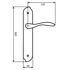 Ручка дверная Siba Venice Z020K 22 22 (высота 196 мм) матовый никель Ручка дверная Siba Venice Z020K 22 22 (высота 196 мм) матовый никель