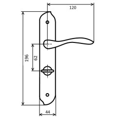 Ручка дверная Siba Venice Z025K 07 07 (межцентр 62 мм) хром