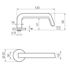 Ручка дверная Abloy Strato 13/007 хром Ручка дверная Abloy Strato 13/007 хром