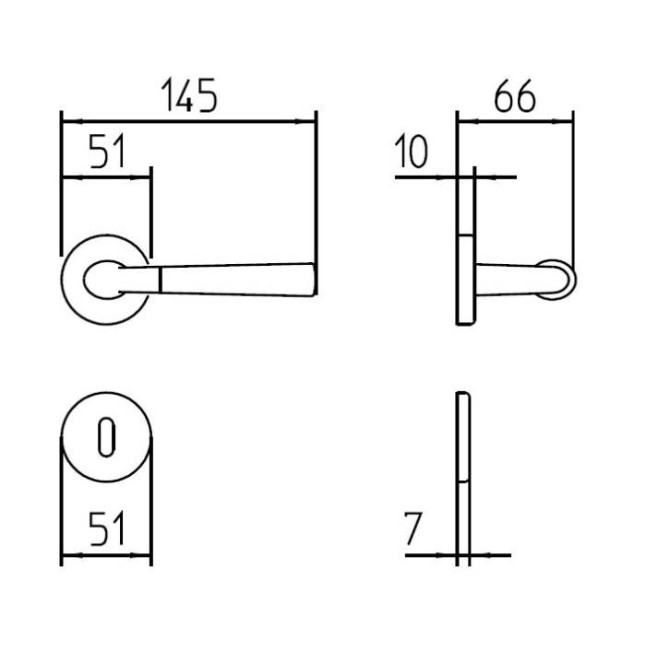 Ручка дверна Mandelli Start S101 / SB - 26 / 26D хром / мат.хром