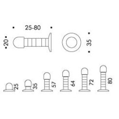 Стопор дверной Colombo CD 312 матовый хром Стопор дверной Colombo CD 312 матовый хром