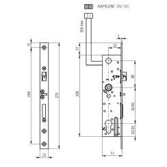 Замок врізний електромеханічний Bera SZV-нормально закритий Замок врізний електромеханічний Bera SZV-нормально закритий