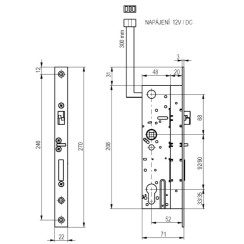 Замок врізний електромеханічний Bera SZPES-правий Замок врізний електромеханічний Bera SZPES-правий