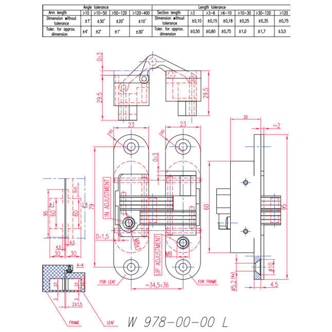 Петля дверная скрытая Cemom D-SIGN W 978 L NP никель (левая) Петля дверная скрытая Cemom D-SIGN W 978 L NP никель (левая)
