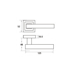 Ручка дверная MVM Linde LOFT Z-1290 SNCP матовый никель - полированный хром Ручка дверная MVM Linde LOFT Z-1290 SNCP матовый никель - полированный хром