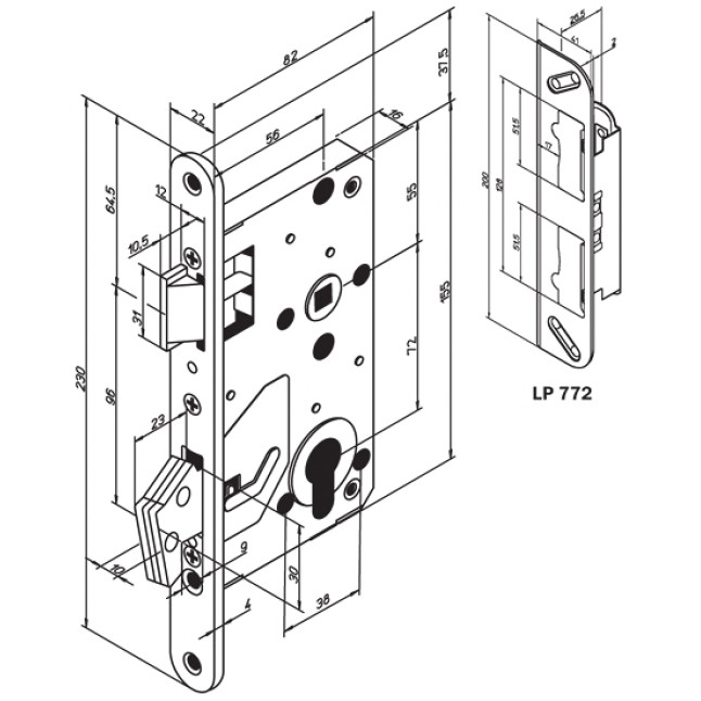 Корпус замка Abloy 4272 Left Корпус замка Abloy 4272 Left