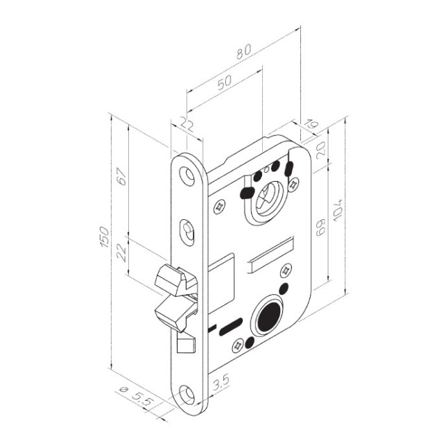 Корпус замка Abloy FIN 4960 CR Корпус замка Abloy FIN 4960 CR