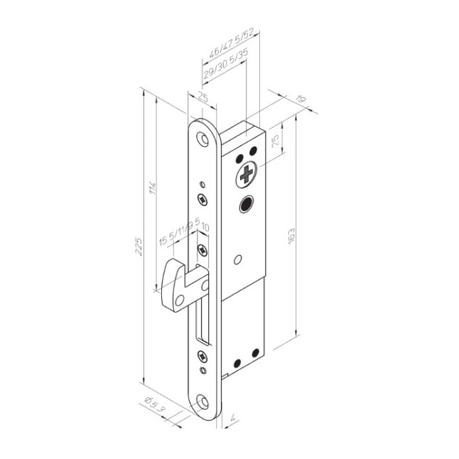 Замок врізний Abloy FIN LC307 CR Замок врізний Abloy FIN LC307 CR