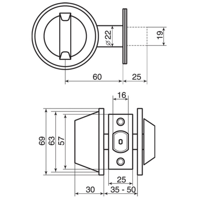 Замок врізний Mul-t-lock Dead Bolt DBM Classic Pro антична латунь