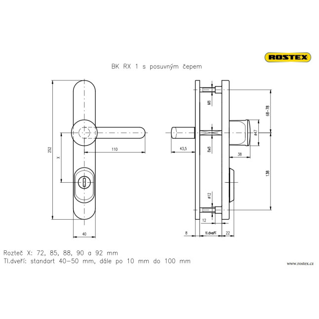 Защитная фурнитура Rostex Exсlusive RX-40 R1 (85мм) золото Защитная фурнитура Rostex Exсlusive RX-40 R1 (85мм) золото