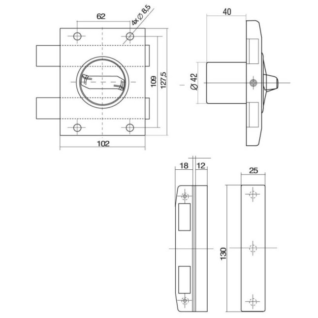 Замок накладной Gerda Tytan ZX Plus латунь Замок накладной Gerda Tytan ZX Plus латунь
