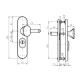 Фурнитура защитная ROSTEX UNIVERSAL R fix-mov DIN PLATE 85мм краска коричневая антик 22мм 71-85мм 3клас Ovalne/Baryt BROWN комплект