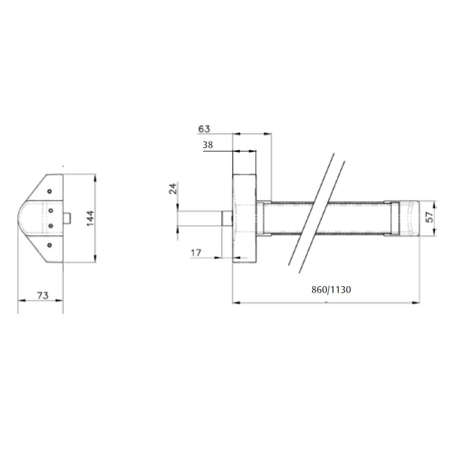Замок TESA для евакуаційного виходу накладний QUICK1S NR N: black (RAL 9005)/R: red (RAL 3000) 1 Locking 900мм 8мм