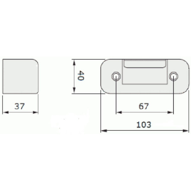 Обратная планка VIRO 7912.117.217 накладная UNIV DIN SS 103x40x37мм, комплект V06 
