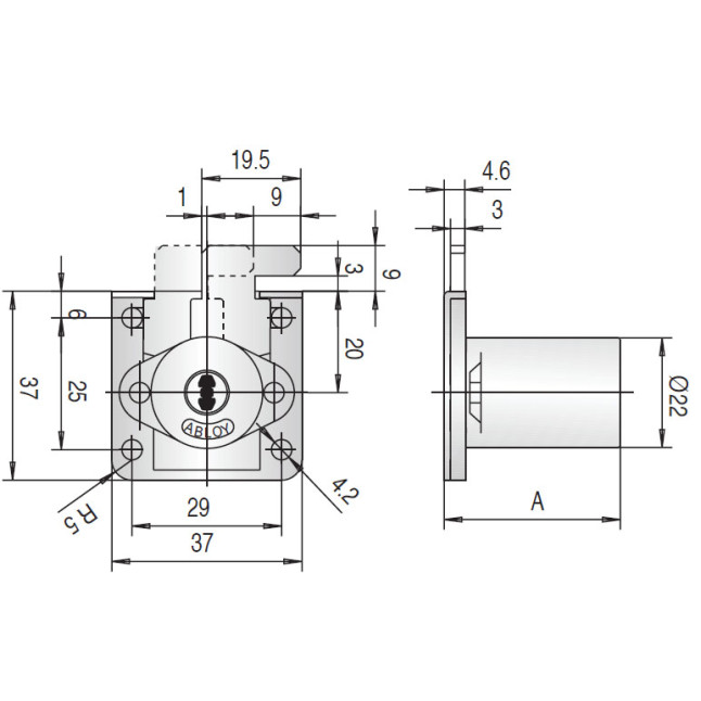 Замок мебельный Abloy OF214 22мм 29,0 мм 7 DISCS CR Classic 2KEY CLS C BOX Замок мебельный Abloy OF214 22мм 29,0 мм 7 DISCS CR Classic 2KEY CLS C BOX