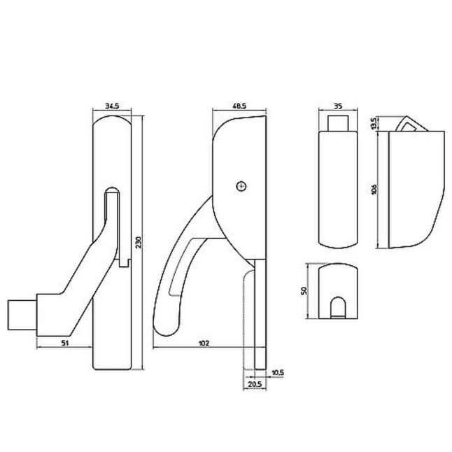 Замок NEMEF для евакуаційного виходу накладний 3650/1 N N: black (RAL 9005) 2 Locking 9мм