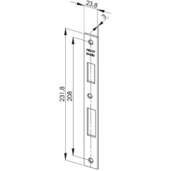 Обратная планка Abloy EA 330 прямая UNIV DIN ST/CR 24x208x3 мм  Обратная планка Abloy EA 330 прямая UNIV DIN ST/CR 24x208x3 мм