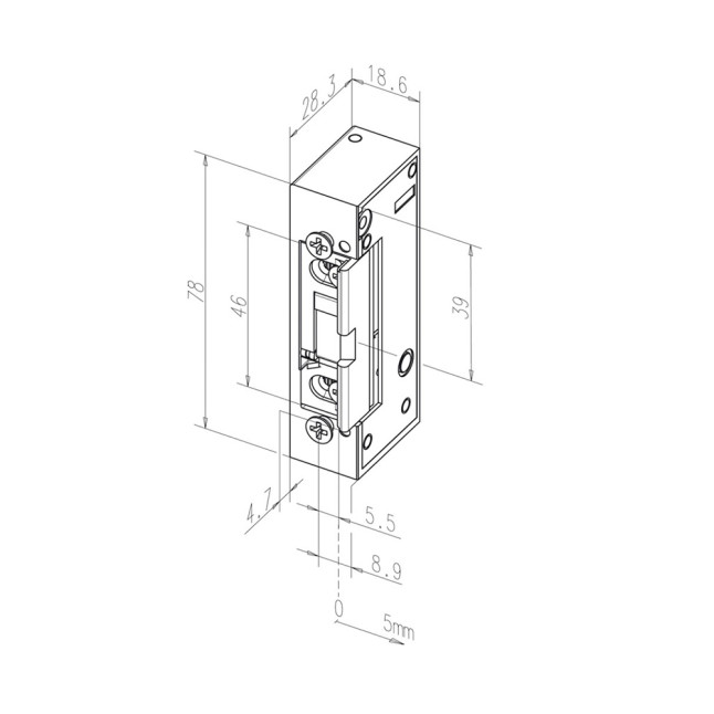 Защіпка електромеханічна EFF EFF 621 -A71 FaFix (W/O_SP 10-24V_AC/DC) НЗ_А універсальна стандартна