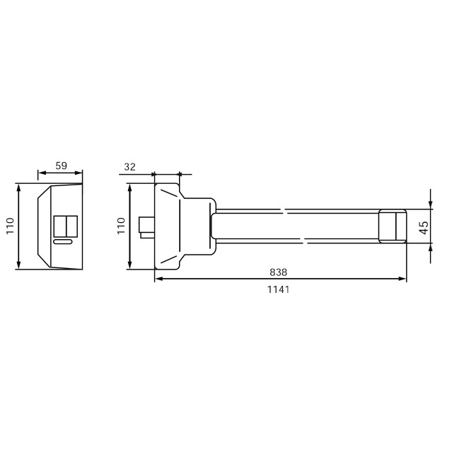 Замок JPM для евакуаційного виходу накладний 910000-10-0-A_Touch_bar_FAP90_Rim latch N N: black (RAL 9005) 1 Locking 1200мм