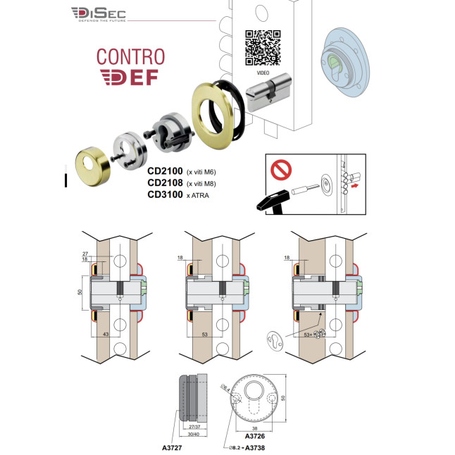 Протектор DISEC CONTRO CD2100 DIN Oval 30/40мм хром мат 3клас T внутренний, регулируемый Протектор DISEC CONTRO CD2100 DIN Oval 30/40мм хром мат 3клас T внутренний, регулируемый