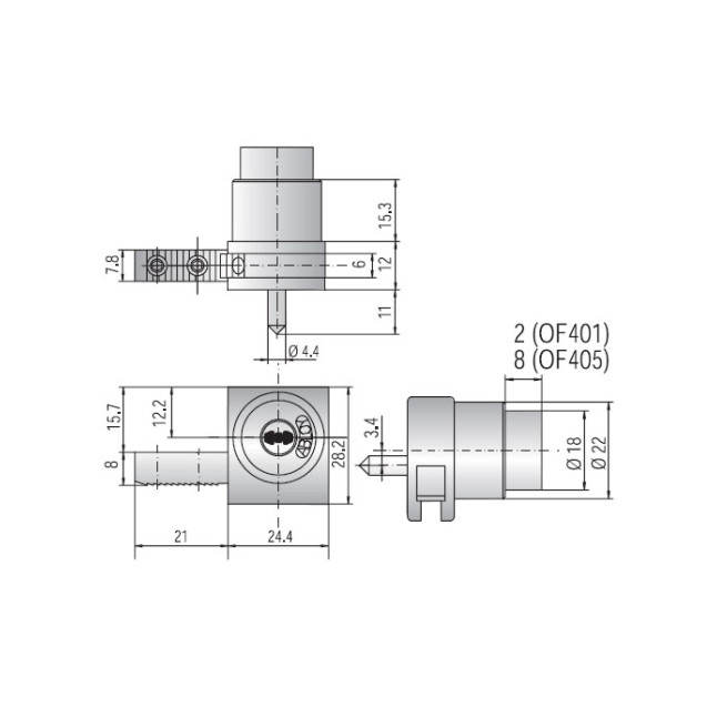 Замок меблевий ABLOY OF405 18мм 11_DISCS MCR DISCLOCK_PRO 2KEY DLP_D 2A00 BOX