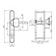 Фурнитура защитная ROSTEX PROFILE PRO Z fix-mov DIN PLATE 92мм хром полированный 19,5 мм 57-62мм Ovalne/Baryt CR комплект
