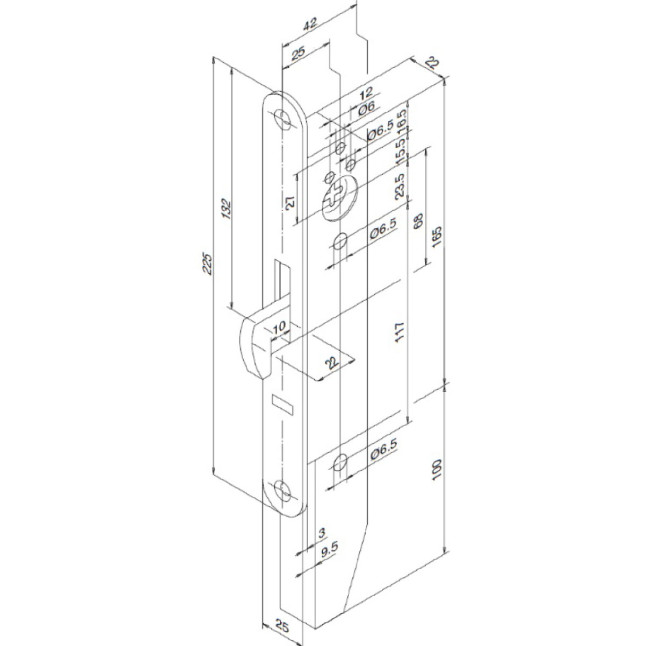 Замок электромеханический Abloy EL 650 ВЅ25мм FP25 RS UNIV SCAND MP MOT 24V EL654 