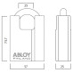 Замок навісний ABLOY PL342 PROTEC NA77FF 2KEY PRO_N NR_shackle 25мм 10мм BOX
