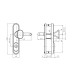 Фурнитура защитная Rostex DECOR R fix-mov DIN Plate 72мм титан PVD сатин 23мм 40-45мм 4клас Ovalne/Baryt TI SAT комплект