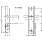 Фурнитура защитная Rostex Exсlusive RX-40 fix-mov DIN Plate 85мм нерж.сталь мат 22мм 40-50мм 3клас Ovalne/Exclusive NEREZ MAT комплект
