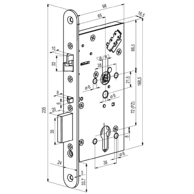 Замок электромеханический Abloy EL 561 ВЅ65мм 72мм FP24 RS UNIV DIN SOL 12-24V NC/NO EI EL542/543 Замок электромеханический Abloy EL 561 ВЅ65мм 72мм FP24 RS UNIV DIN SOL 12-24V NC/NO EI EL542/543