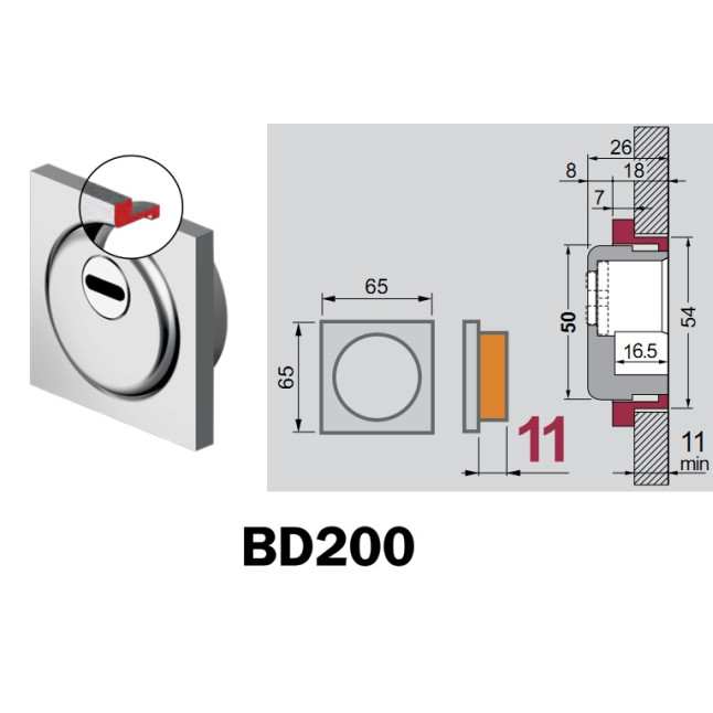 Протектор DISEC MONOLITO SFERIK BD200 DIN SQUARE 25мм латунь PVD 3клас 2 внешний Протектор DISEC MONOLITO SFERIK BD200 DIN SQUARE 25мм латунь PVD 3клас 2 внешний
